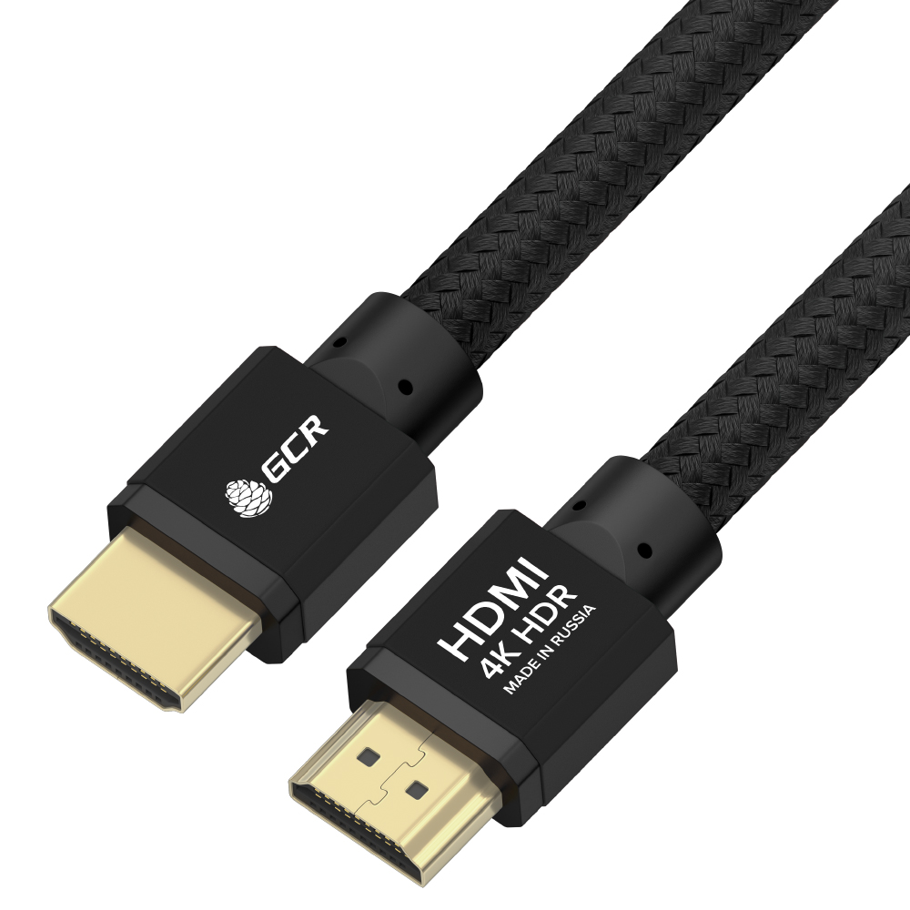 GCR PRO Кабель Premium 3.0m HDMI 2.1, ECO Soft капрон, черный, HDR 4:4:4, Ultra HD, 8K 60Hz/4K*120Hz, 3D, 48 Гбит/с, медь, 3Х экран с армированием