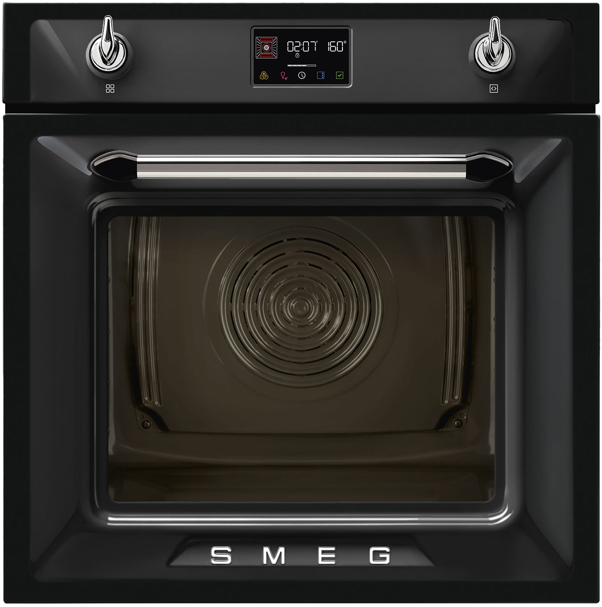 Встраиваемый духовой шкаф SMEG/ Многофункциональный духовой шкаф с пароувлажнением и пиролизом, 60 см, 12 функций, цвет чёрный, Victoria
