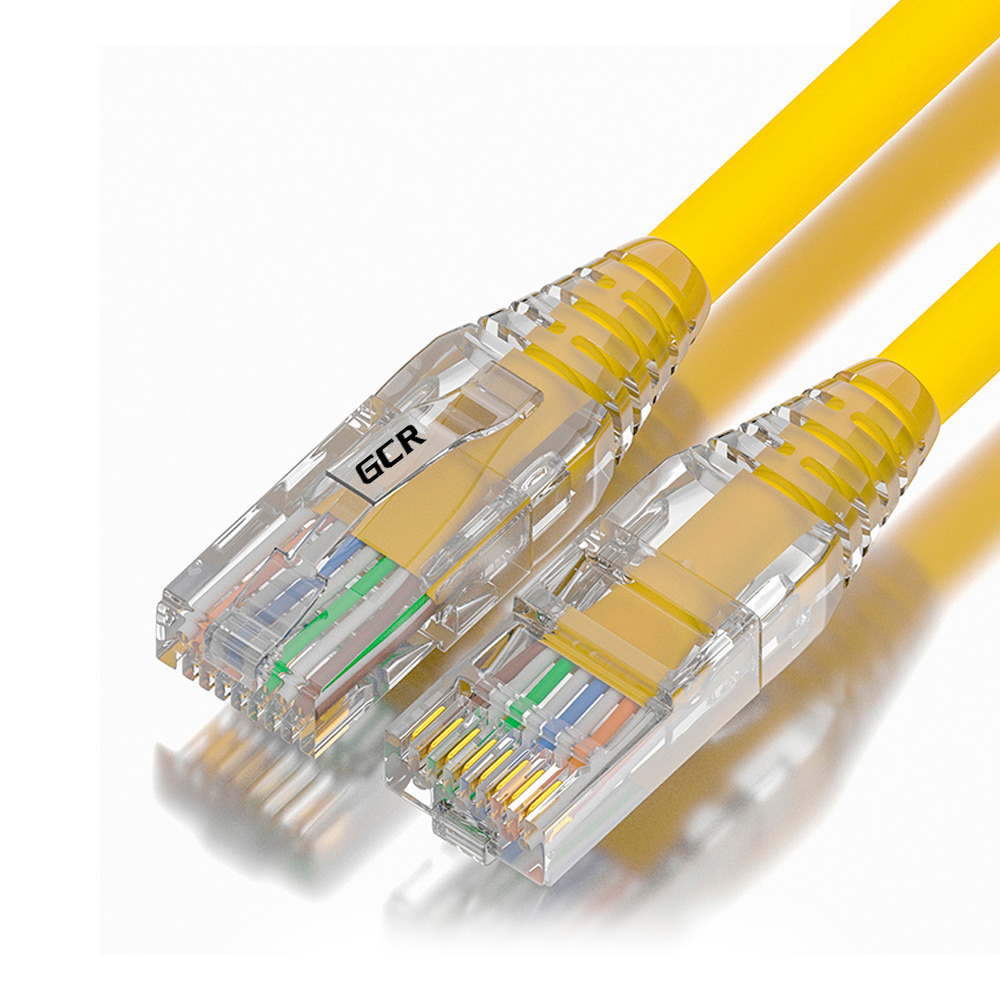 GCR Патч-корд 3.0m LSZH UTP кат.5e, желтый, коннектор ABS, 24 AWG, ethernet high speed 1 Гбит/с, RJ45, T568B
