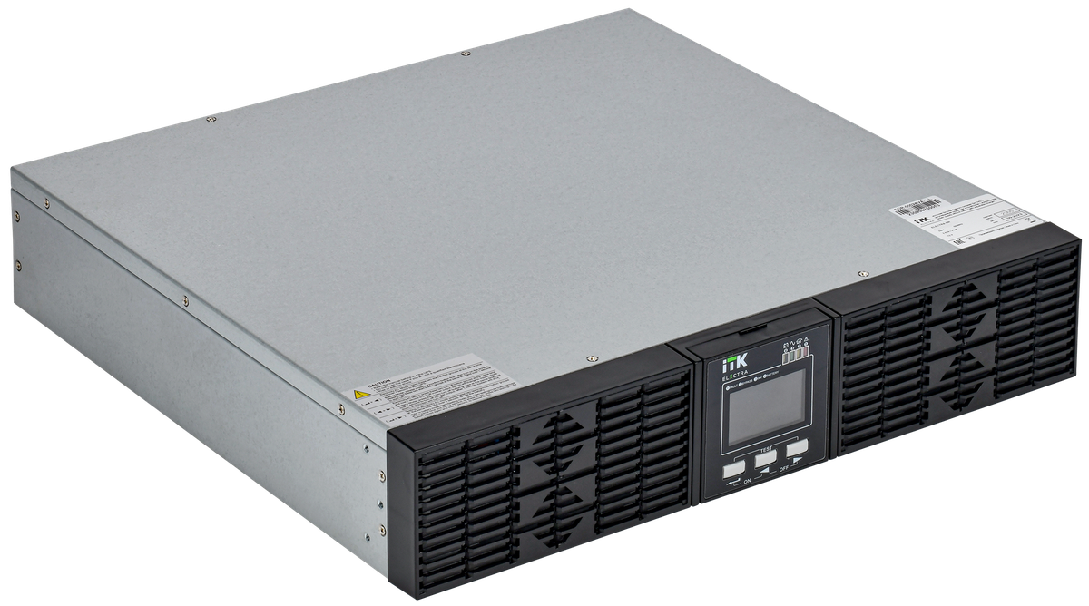 ITK ELECTRA OR ИБП однофазный онлайн 3кВА/3кВт 2U LCD дисплей 96VDC 6хС13 без АКБ с регулируемым зарядным устройством USB EPO RS232 SNMP слот Rack/Tower