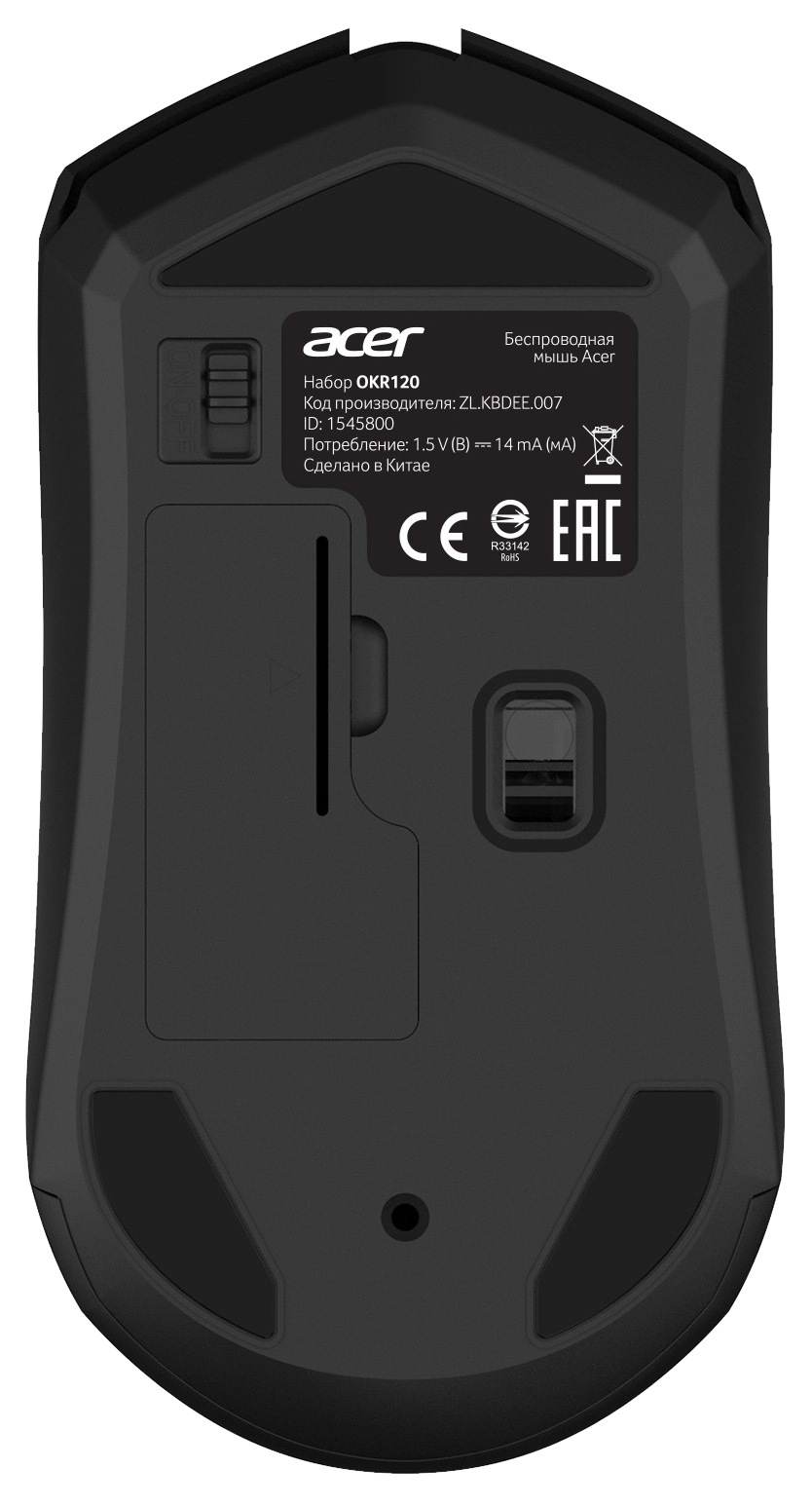 Набор клавиатура+мышь/ Беспроводной набор (клав+мышь) ACER OKR120 Wireless 2.4G combo set black