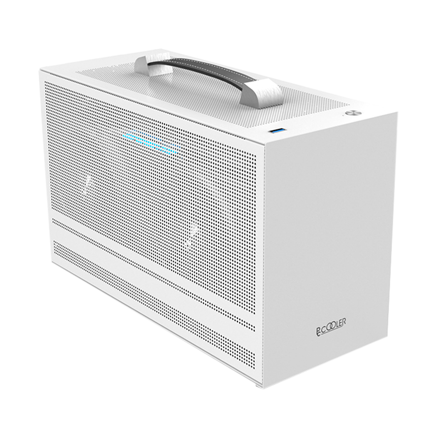 Корпус без блока питания/ Case PCCooler I100 PRO MESH WH, Micro-Tower, Mesh, no fans, 1xUSB-C 3.1, SFX PSU Support, mITX White
