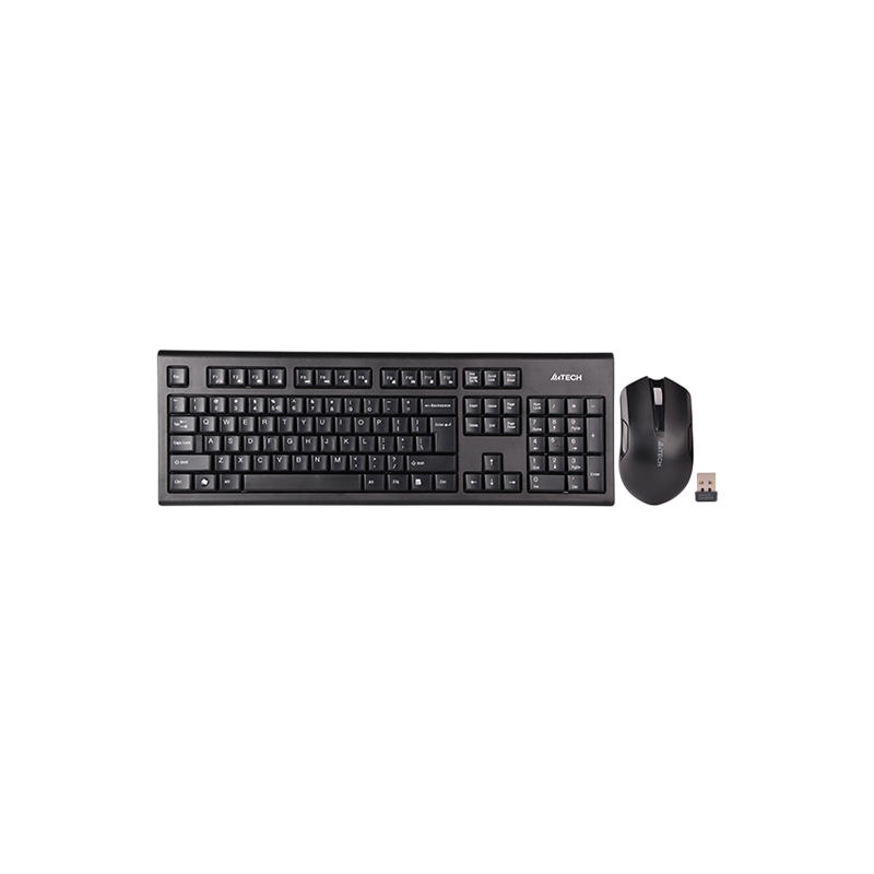Клавиатура + мышь A4Tech 3000NS клав:черный мышь:черный USB беспроводная Multimedia