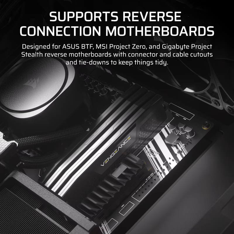 Корпус без блока питания/ Case Corsair Frame 4000D RS ARGB, Midi-Tower, TG, 3x120mm ARGB, 2xUSB-A 3.2, 1xUSB 3.2 Type-C, E-ATX, ATX, mATX, mITX Black