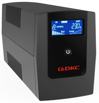 DKC INFOLCD1500I Линейно-интеракт. ИБП ДКС Info LCD, 1500 ВА/900 Вт, 1/1, 4xIEC C13, USB  +  RJ45,  LCD, 2x8Aч