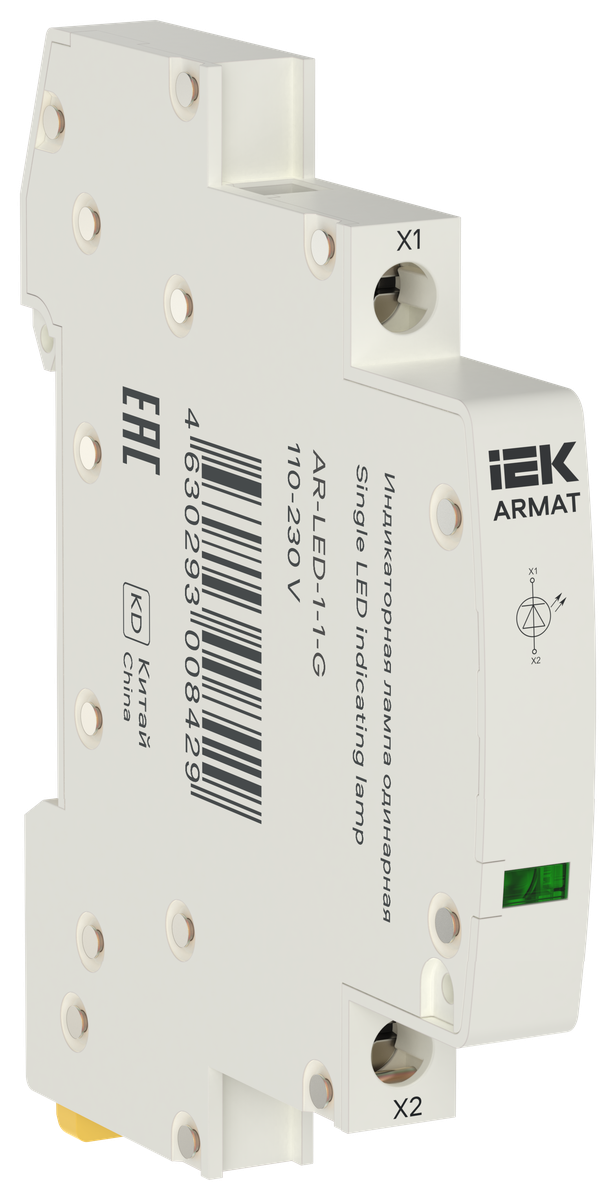 Лампа индикаторная одинарная LED 110-230В AC зел. ARMAT IEK AR-LED-1-1-G
