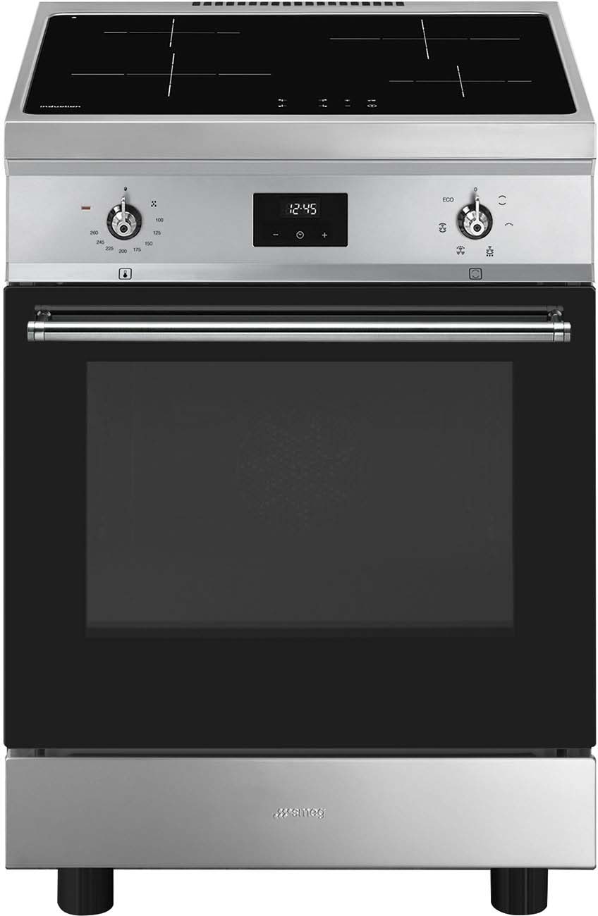 Варочный центр SMEG/ Варочный центр SMEG, 60 см, Classica, индукционная варочная панель, поворотное/сенсорное управление, дисплей, таймер, температура 50-260 градусов, 4 зоны нагрева, объем духовки 79 л, паровая очистка, энергоэффективность А, цвет нержавеющая сталь
