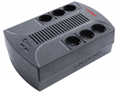 DKC INFOPDU800 Линейно-интеракт. ИБП ДКС Info PDU, 800 ВА/480 Вт, 1/1, 6xSchuko, USB для зарядки (2), USB  + RJ11, 1x8Aч