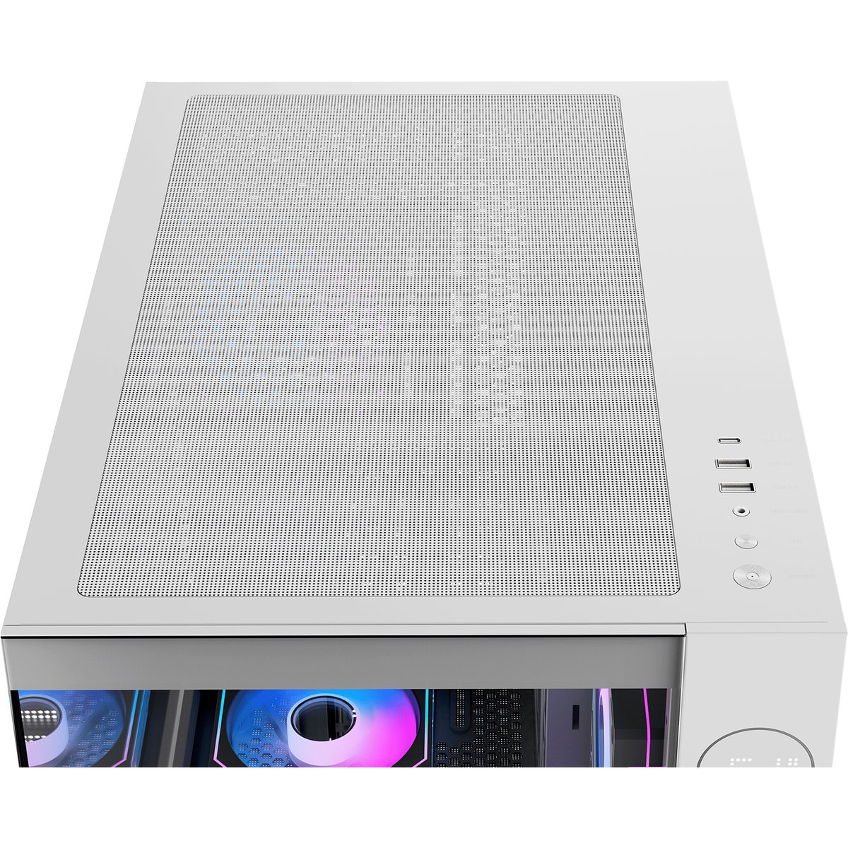 Корпус ПК без блока питания/ Case Ocypus Iota C70 WH ARGB, Midi-Tower, TG, 6x120mm ARGB, 2xUSB-A 3.0 + 1xUSB-C 3.1, ATX, mATX, mITX White