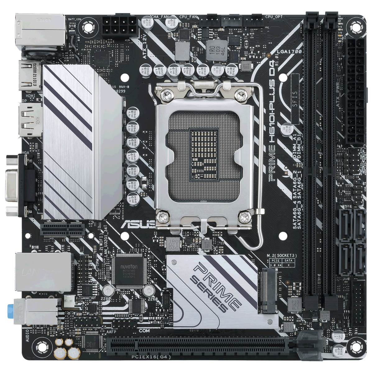 Материнская плата ASUS PRIME H610I-PLUS D4-CSM LGA1700 mini-ITX 2xDDR4 PCIEx16 M.2 DP HDMI VGA GLAN (90MB1B20-M0EAYC) (755753)