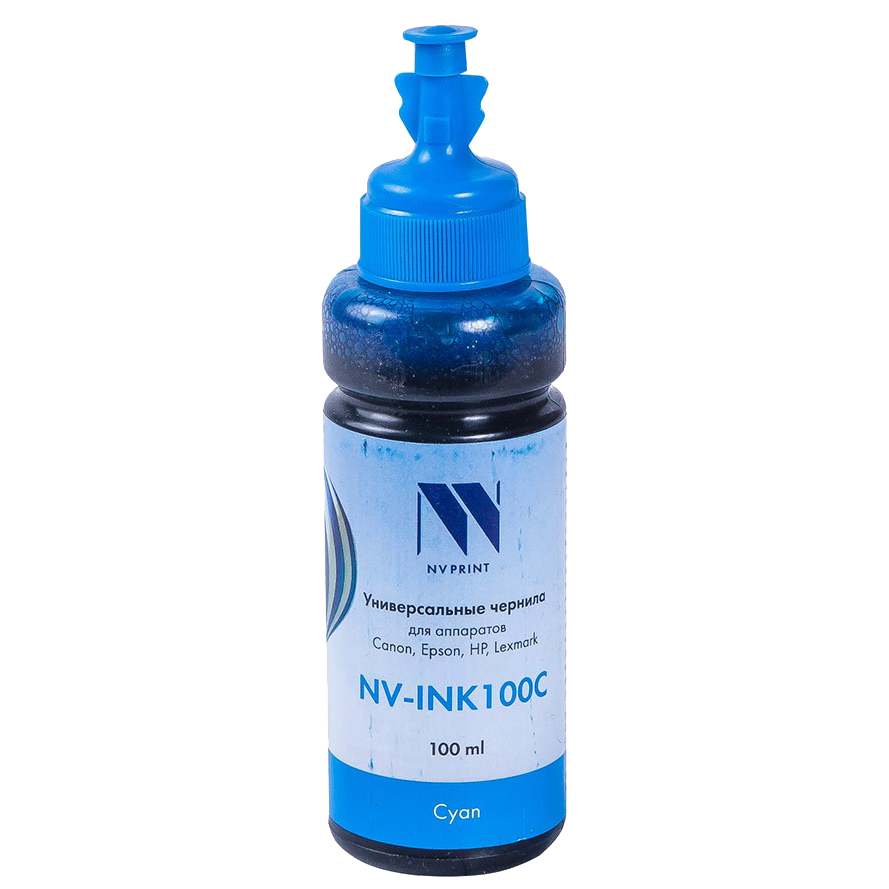 Чернила совместимые NVPrint NV-INK100U Cyan универсальные на водной основе для аппартов Сanon/Epson/НР/Lexmark (100 ml) (Китай)