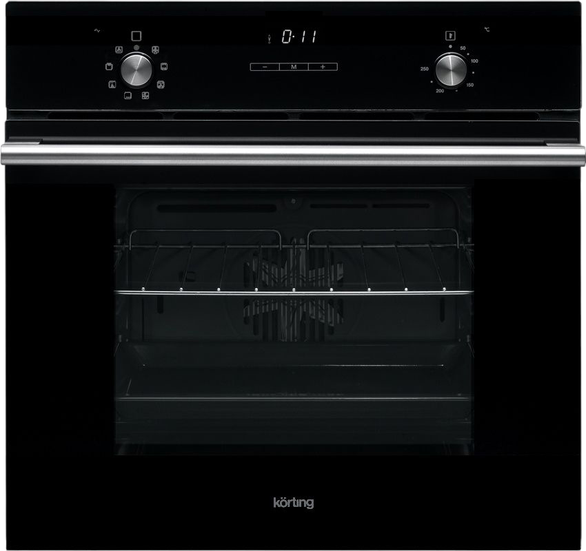 Духовка электрическая Korting OKB 792 CFN Дизайн: Crystal. Цвет: Черное стекло. Дисплей: LED дисплей белого цвета. Тип управления: Сенсорное управление Touch Control. Тип таймера: Электронный с отключением. Регуляторы: Утапливаемые. Цвет регуляторов: Нержавеющая сталь. Ширина (см): 60. Объем (литров): 67. Класс энергопотребления: A. Мощность подключения (кВт): 2,1. Телескопические направляющие: Двухуровневые телескопические направляющие. Количество режимов: 9. Режимы нагрева: Конвекционная разморозка, Вехний и нижний нагрев с конвекцией, Традиционный нагрев, Кольцевой нагрев с конвекцией, Нижний нагрев, Гриль, Гриль с конвекцией, Нижний нагрев с конвекцией. Количество стекол дверцы: Три стекла. Внутренняя эмаль: Эмаль легкой очистки. Вид очистки: Каталитическая. Автоматическое отключение: Есть. Освещение духовки: Одна галагеновая лампа. Система охлаждения: Тангенциальный вентилятор. Габариты (ВхШхГ) , встраиваемый
