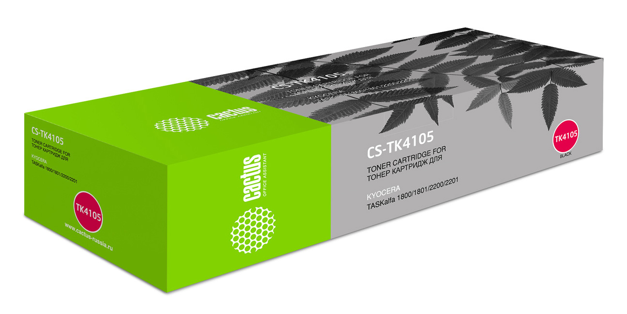 Картридж лазерный Cactus CS-TK4105 TK-4105 черный (15000стр.) для Kyocera TASKalfa 1800/2200/1801/2201 с чипом