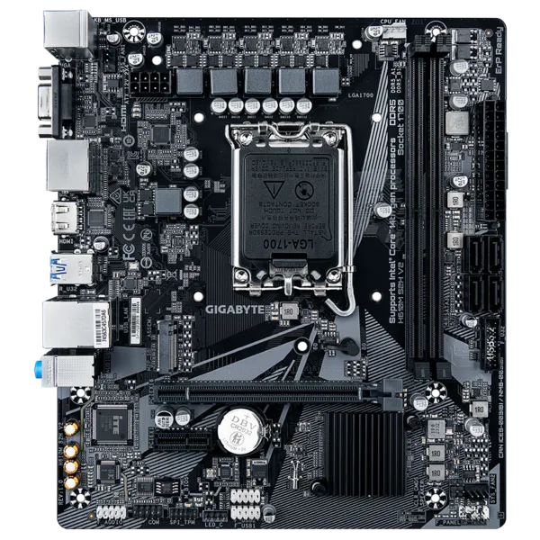 Материнская плата/ MB GIGABYTE INTEL H610 s1700, 2xDDR5(64GB), D-SUB/HDMI 2.1/2xDP, 1xPCIe 4.0x16, 1xPCIe 3.0, 1xLAN, 4xSATA 6Gb/s, 1xM.2, 2xUSB 3.2, 4xUSB 2.0, 1xPS/2, mATX