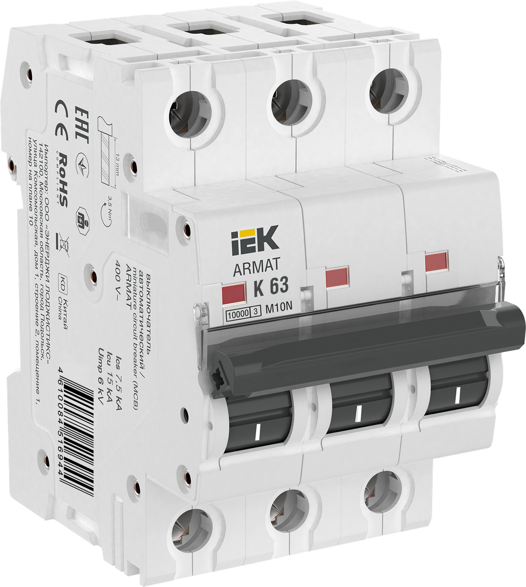 ARMAT Авт. выкл. M10N 3P K 63А IEK