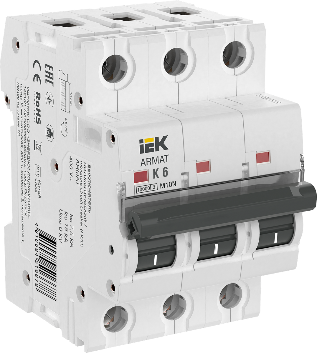 ARMAT Авт. выкл. M10N 3P K 6А IEK