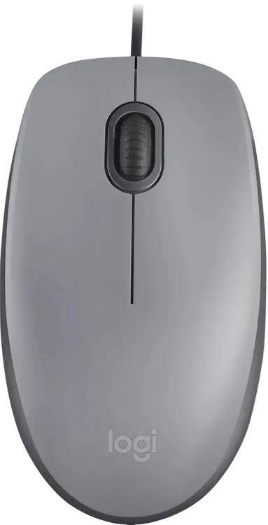 910-006760 Мышь Logitech M110 Silent Mid Grey [бесшумная, оптическая, 1000dpi, USB, 1.8м] 