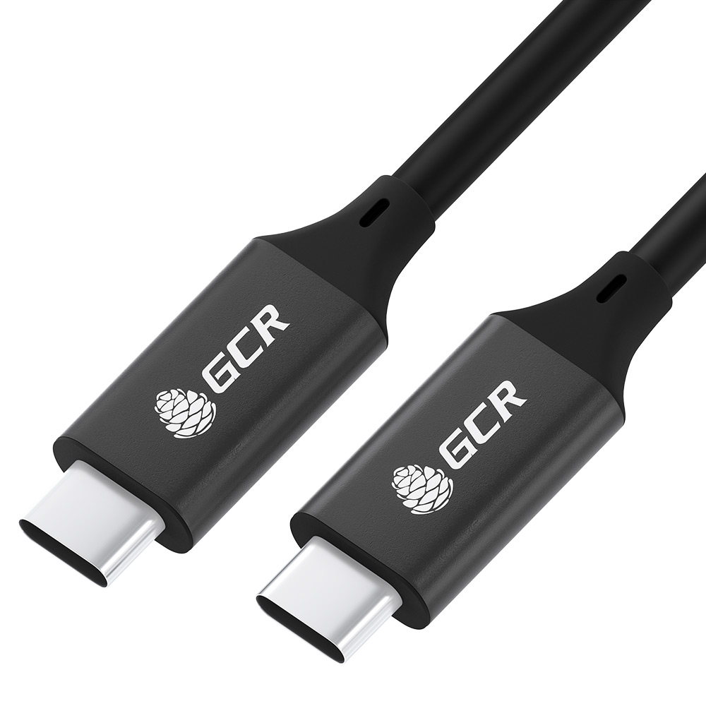 GCR PRO Кабель USB 3.1 (USB 3.2 Gen 2) Type C-С, 1.0m, 100W/20V/5A, M/M, медь, 10 Гбит/с, 4K, черный, AL сase, экран, армирование