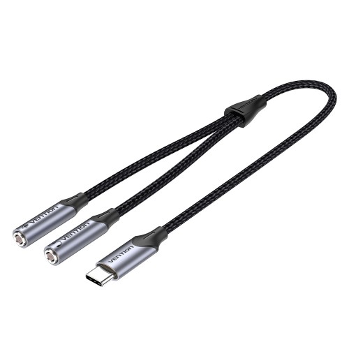 Разветвитель аудио Vention BGPHY 0.3 м, USB-C M - 2xjack 3.5 mm F, Аудио+Микрофон, гибкий