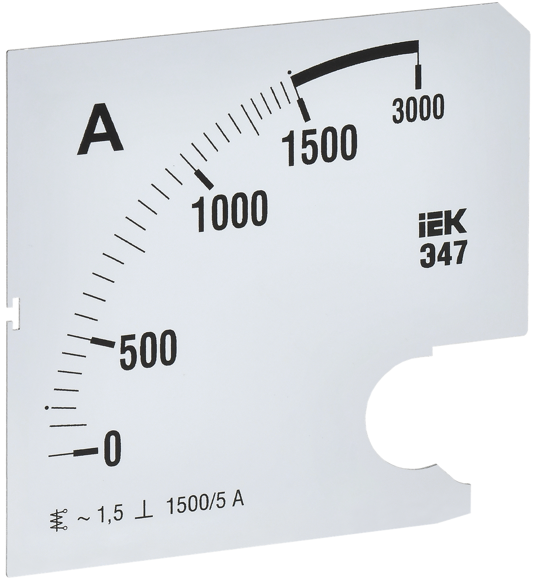 Шкала сменная для амперметра Э47 1500/5А-1.5 96х96мм IEK IPA20D-SC-1500
