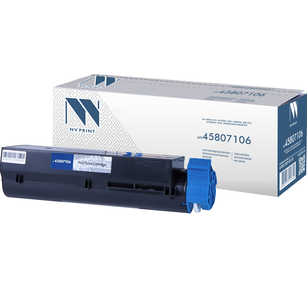 Картридж NVP совместимый NV-45807106 для Oki B 412/ 412dn/ 432/ 432dn/ MB 472/ 472dnw/ 492/  492dn/562/562dnw  (7000k)
