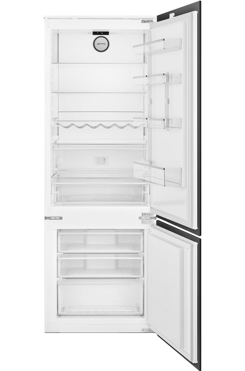Встраиваемый холодильник Smeg/ Встраиваемый холодильник Smeg, ВхШхГ 1940х690х550 мм, полный No-Frost,скользящие направляющие,перенавешиваемая дверь,энергоэффективность Е,цвет белый/хром