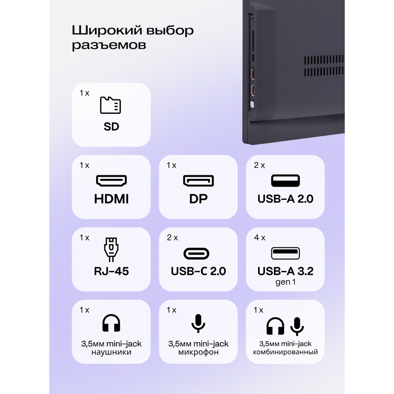 Моноблок/ HIPER V30 2k   27"(2560x1440 (матовый) IPS)/Intel Core i5 14400(2.5Ghz)/16384Mb/512PCISSDGb/noDVD/BT/WiFi/war 1y/7.93kg/черный/Win11Pro + Cam 5.0 SD/Беспроводные МК/WiFi6