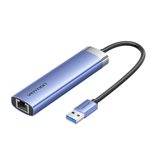 Vention TGFSB Сетевой адаптер Vention USB 3.0 M/Gigabit Ethernet RJ45+OTG хаб 3xUSB Синий - 0.15м.