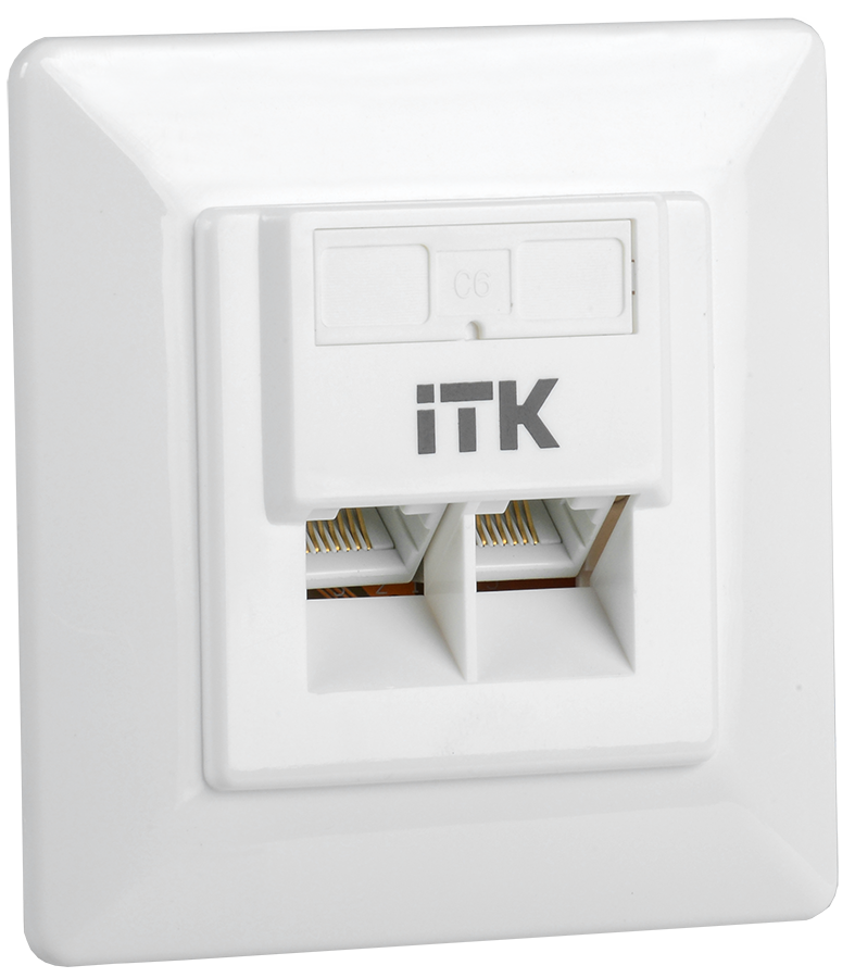 ITK Внутренняя информационная розетка RJ45 кат. 6 UTP 2 порта