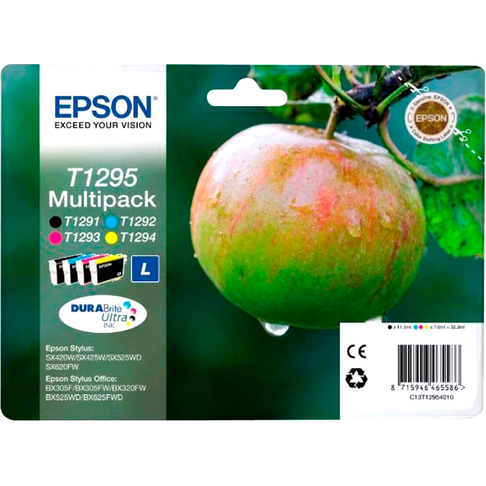 EPSON C13T12954010/4011/4012 картридж для SX420W/BX305F (желтый,голубой,пурпурный,черный) (cons ink)