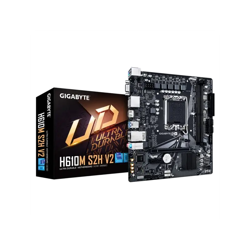Материнская плата/ MB GIGABYTE INTEL H610 s1700, 2xDDR5(64GB), D-SUB/HDMI 2.1/2xDP, 1xPCIe 4.0x16, 1xPCIe 3.0, 1xLAN, 4xSATA 6Gb/s, 1xM.2, 2xUSB 3.2, 4xUSB 2.0, 1xPS/2, mATX