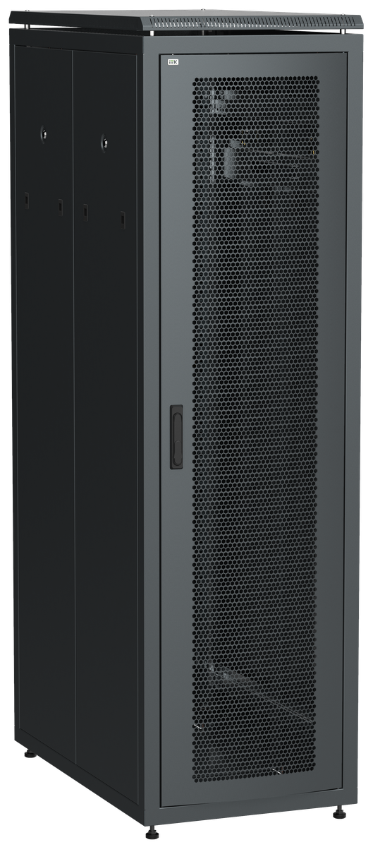 ITK LINEA N Шкаф напольный сетевой 19" 38U 800х1000мм перфорированная передняя дверь задняя перфорированная черный