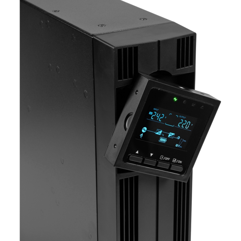 8769 Источник бесперебойного питания SKAT-UPS 2000-RACK-ON-4X9-E P3 2000ВА/2000 Вт, 2U, On-Line, синус, встр. АКБ 48В (4x9Ач), 8хC13, USB, RS232, RS485, параллельный порт, слот для карт (SNMP, реле), EPO, ШхГхВ 440х455х88, масса 22.7 кг