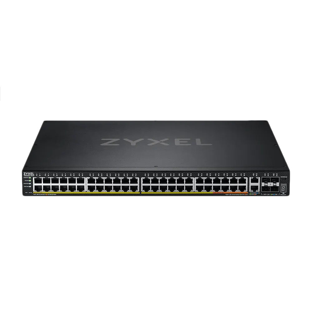 Коммутатор Zyxel NebulaFlex Pro L3 Access XGS2220-54HP, rack 19", 48xRJ-45: 1G PoE+ (8 из них PoE++), 2xRJ-45: 1/2.5/5/10G PoE++, 4xSFP+, бюджет PoE 600 Вт