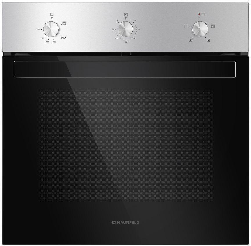 Шкаф духовой газовый MAUNFELD/ Шкаф духовой газовый MAUNFELD EOGC604S (с электрическим грилем), полезный объем 60 л, 5 режимов работы, гидролизная очистка, максимальная температура 250 С, таймер, конвекция, электроподжиг, автоматическое выключение, газ-контроль, телескопические направляющие, 3 стекла в дверце, цвет черный/стальной
