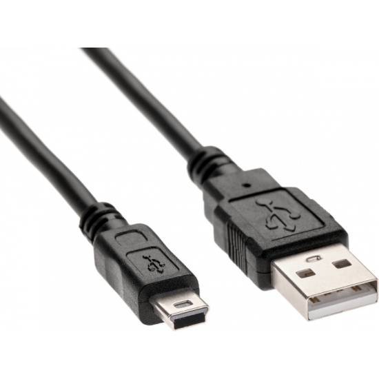 Кабель USB 2.0 A-->mini-B 5P (1м) черный TELECOM <TC6911BK-1.0M>