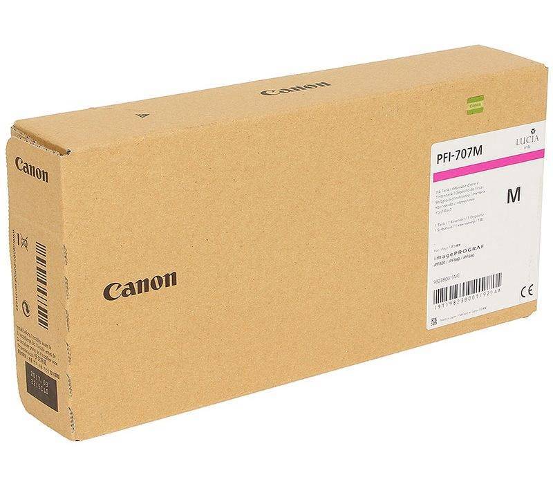 Картридж Canon PFI-707M Canon для плоттера iPF830/840/850. Пурпурный. 700 мл.