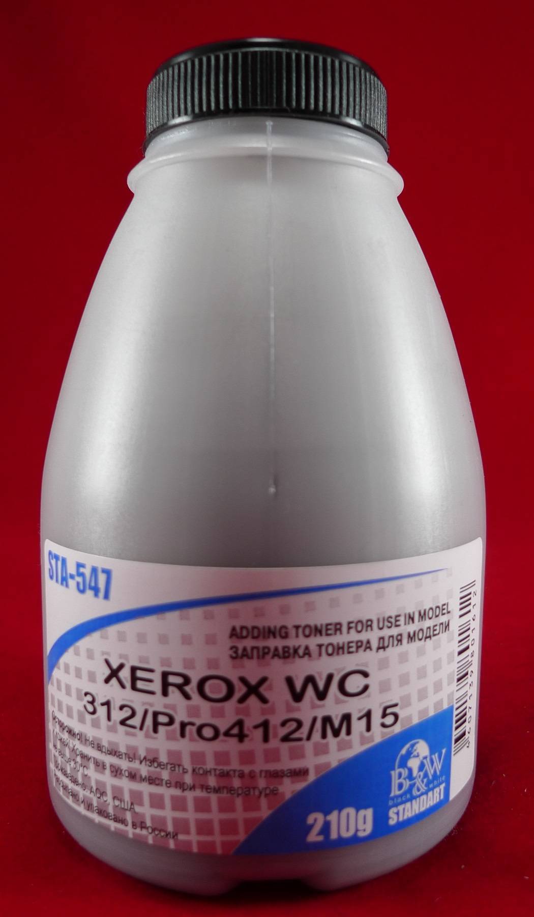 Тонер XEROX WC 312/Pro 412/M15 (фл. 210г) B&W Standart фас.Россия