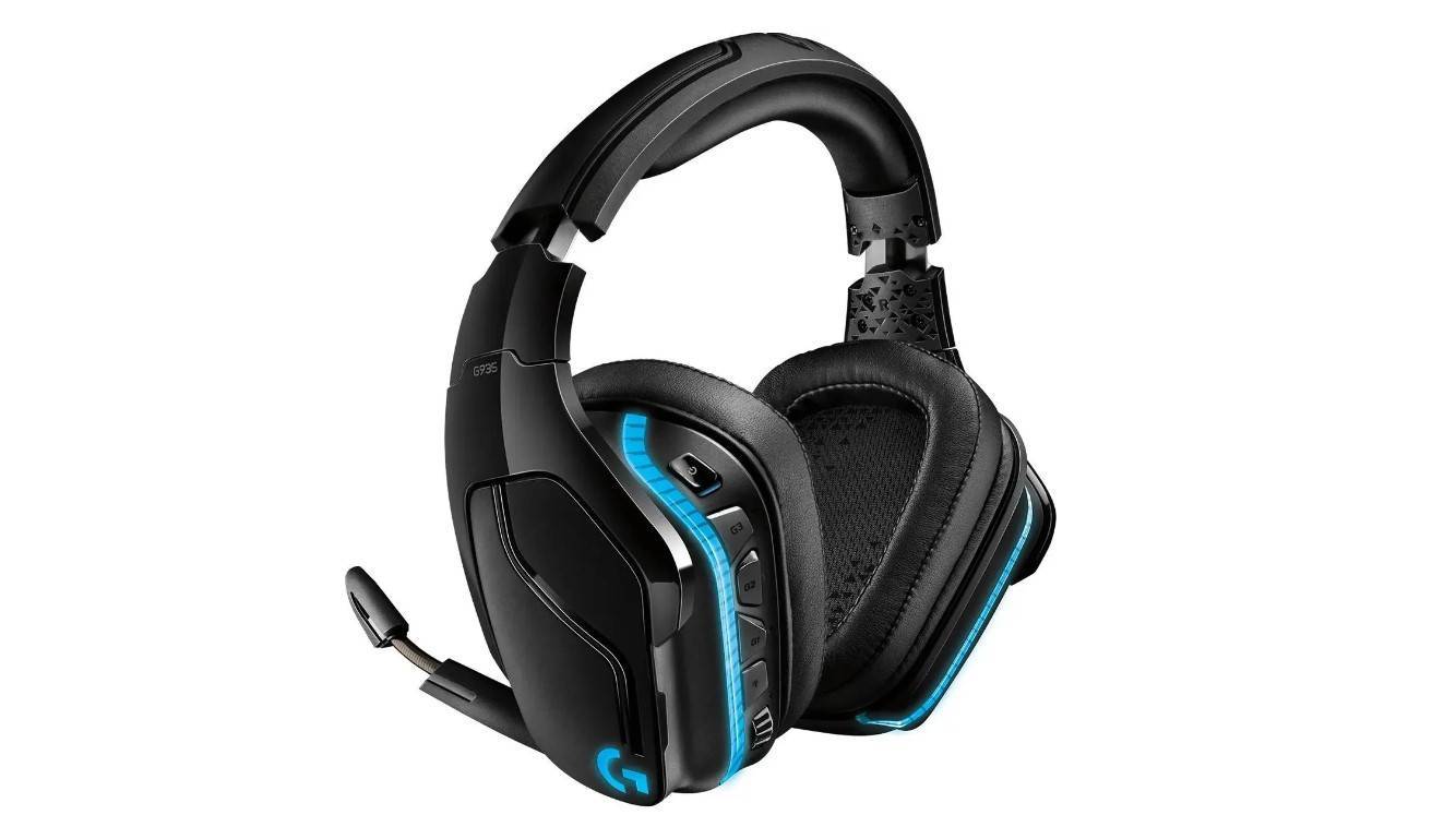Гарнитура Logitech G935 чёрный, беспроводная + проводная, 2.4 ГГц/3.5 мм, до 12 ч, DTS 7.1 Surround, LIGHTSYNC RGB