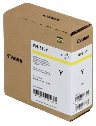 Картридж струйный Canon PFI-310 Y для Canon imagePROGRAF TX-2000, TX-2100, TX-3000, TX-3100, TX-3200, TX-4000, TX-4100, TX-4200, пигментный желтый, 330 мл.