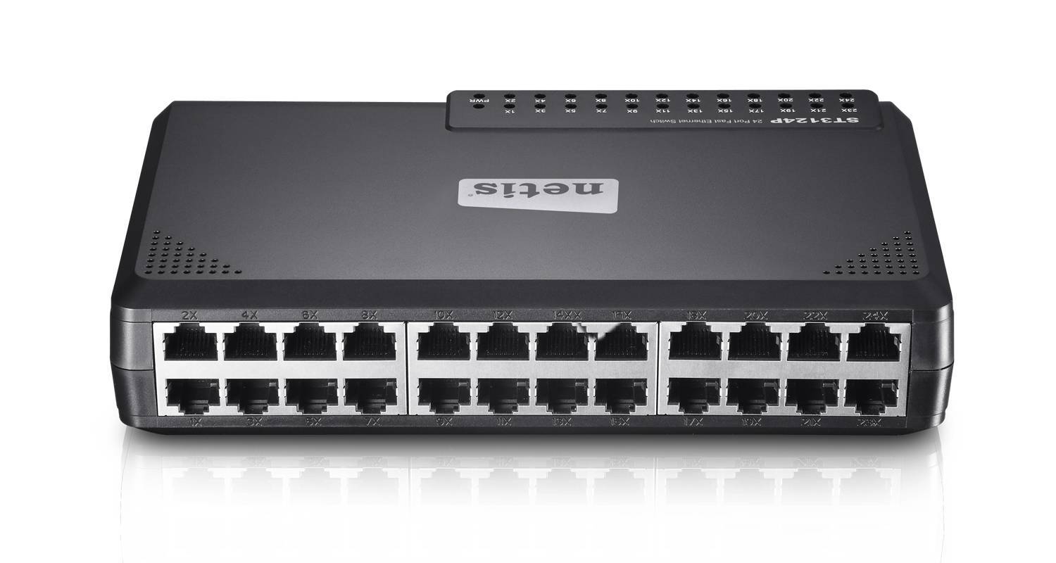 Netis ST3124P Коммутатор неуправляемый, 24х100 Мбит/сек, настольный, пластиковый корпус