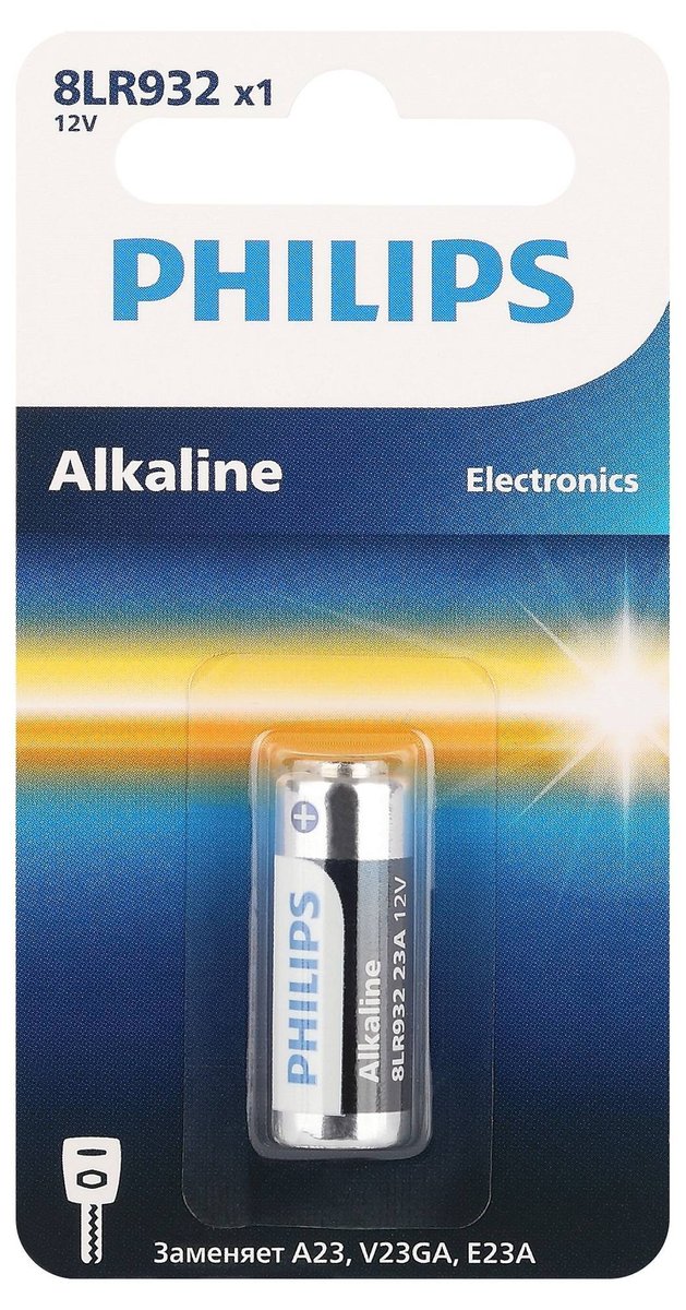 Philips Батарейки 8LR932/51 алкалиновые 12v, MN21-1BL (1/20/200/16800). Блистер 1 шт.