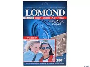 Фотобумага LOMOND Высококачественная Warm Super Glossy, 280г/м2, A4 (21X29,7)/20л.