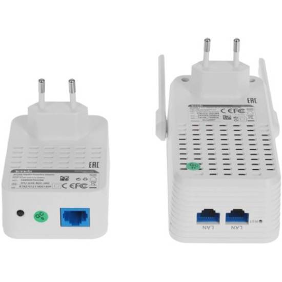Tenda PH5 Набор PowerLine адаптеров, 1000 Мбит/с, в комплекте - 2 шт (P3, PA6), Wi-Fi 2.4 ГГц 300 Мбит/с