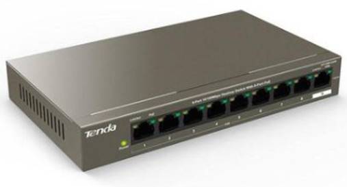 Коммутатор Tenda TEF1109P-8-63W, 9×100 Мбит/с, 8×PoE, 58 Вт, Desktop
