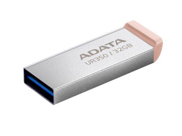Флеш накопитель 32GB A-DATA UR350, USB 3.2, металл/коричневый
