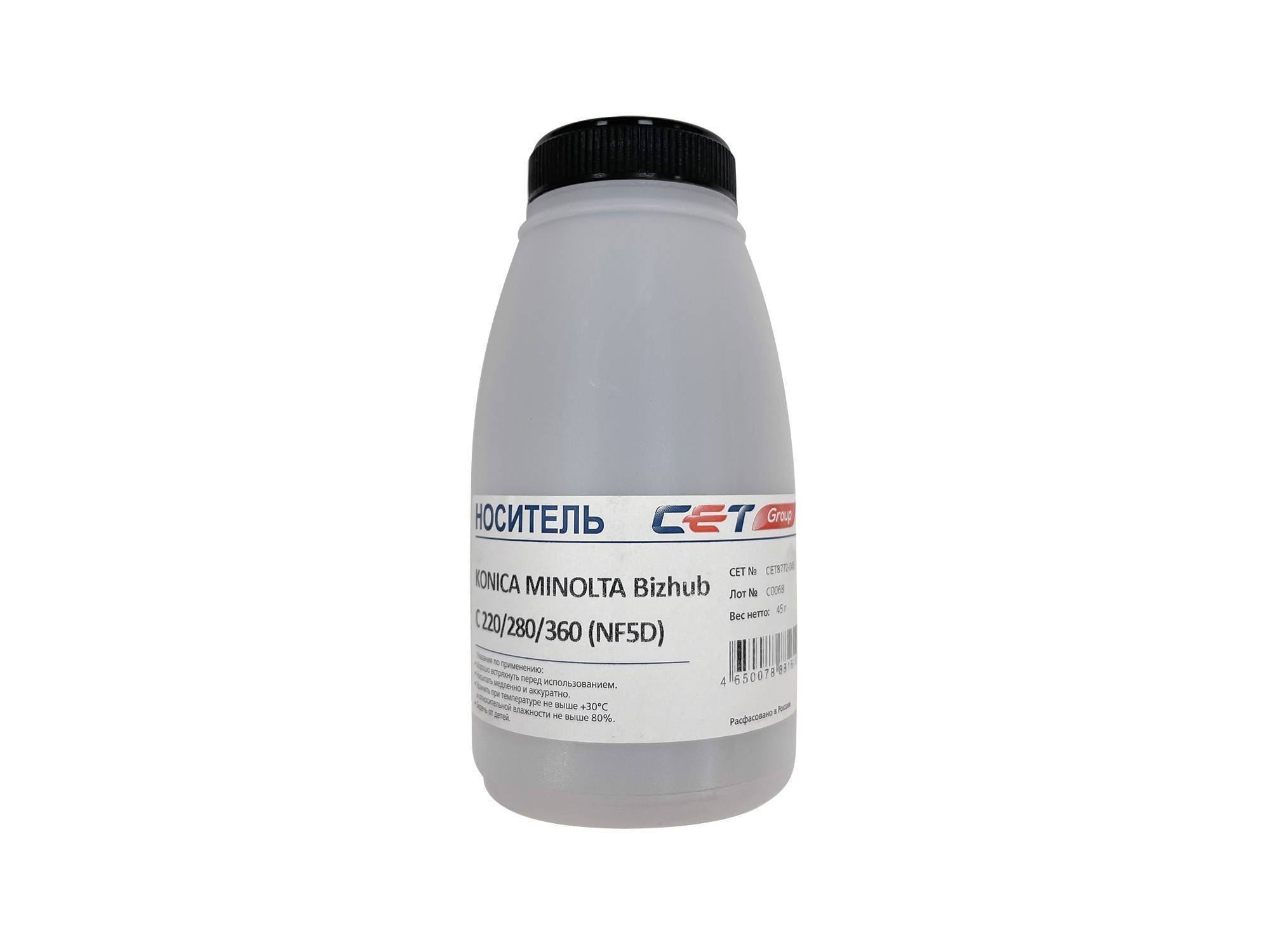 Носитель (девелопер) для KONICA MINOLTA Bizhub C220/280/360 (NF5/NF6/NF7/NF8) 45г/бут (TN-321/TN-322/TN-324/TN-711K) CET