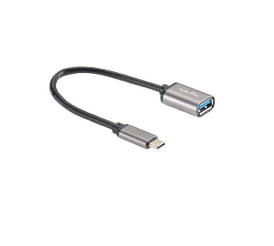 Кабель-адаптер  Type-Cm --> USB 3.0 Af , OTG, 1,5A , 5,0Gbps , Alum grey 0,2m Telecom (TC409M)