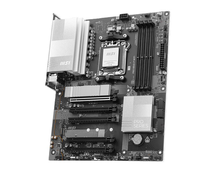 Материнская плата MSI PRO B840-P WIFI ,B840,AM5,4DDR5,5PCI-Ex16,2M.2,4SATA3,2USB10G(1A+1C),5USB5G