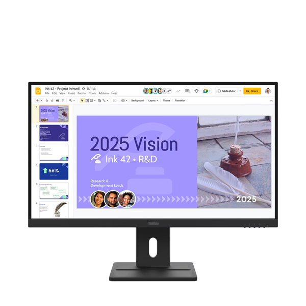 Монитор Lenovo ThinkVision E27Q-40 27" 16:9 QHD (2560x1440) IPS, 100Hz, 350N, 2xHDMI 2.1 TMDS, 1xDP 1.2, LTPS, 1Y